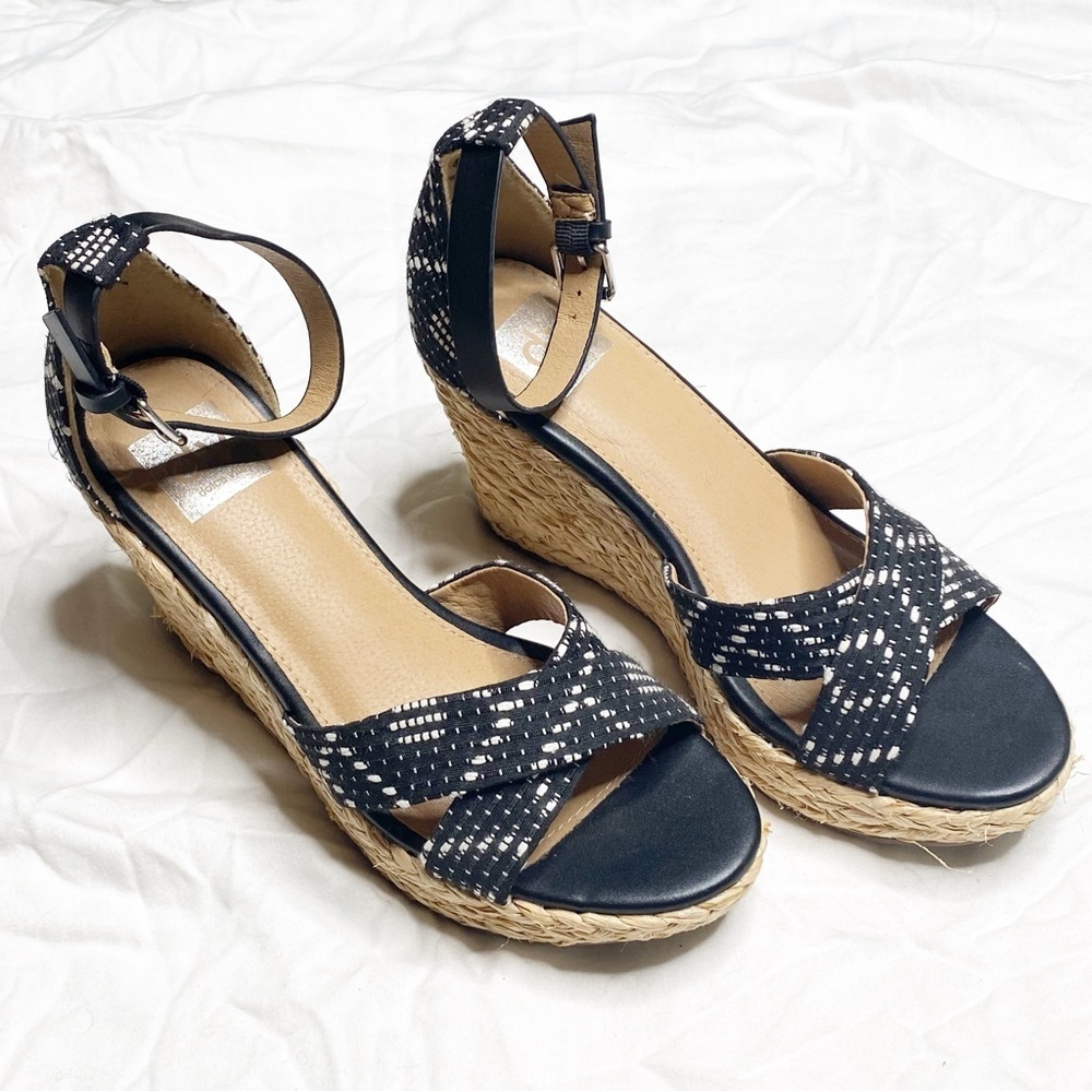 DV by Dolce Vita black and white espadrille wedges size 7.5
